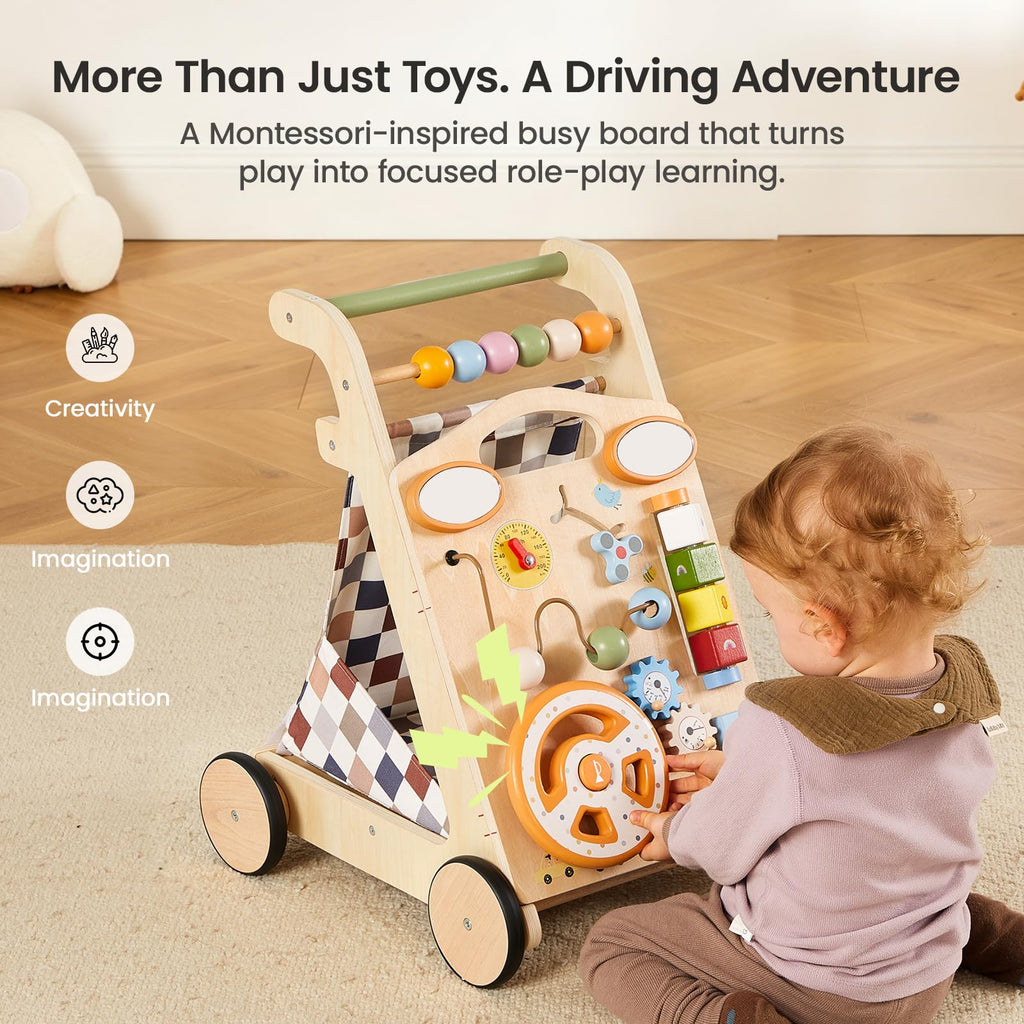 Wooden Baby Walker with Wheels O5000