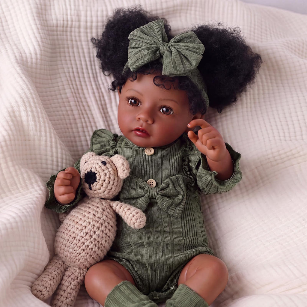 20 Inch Black Lifelike Baby Girl Doll O57031