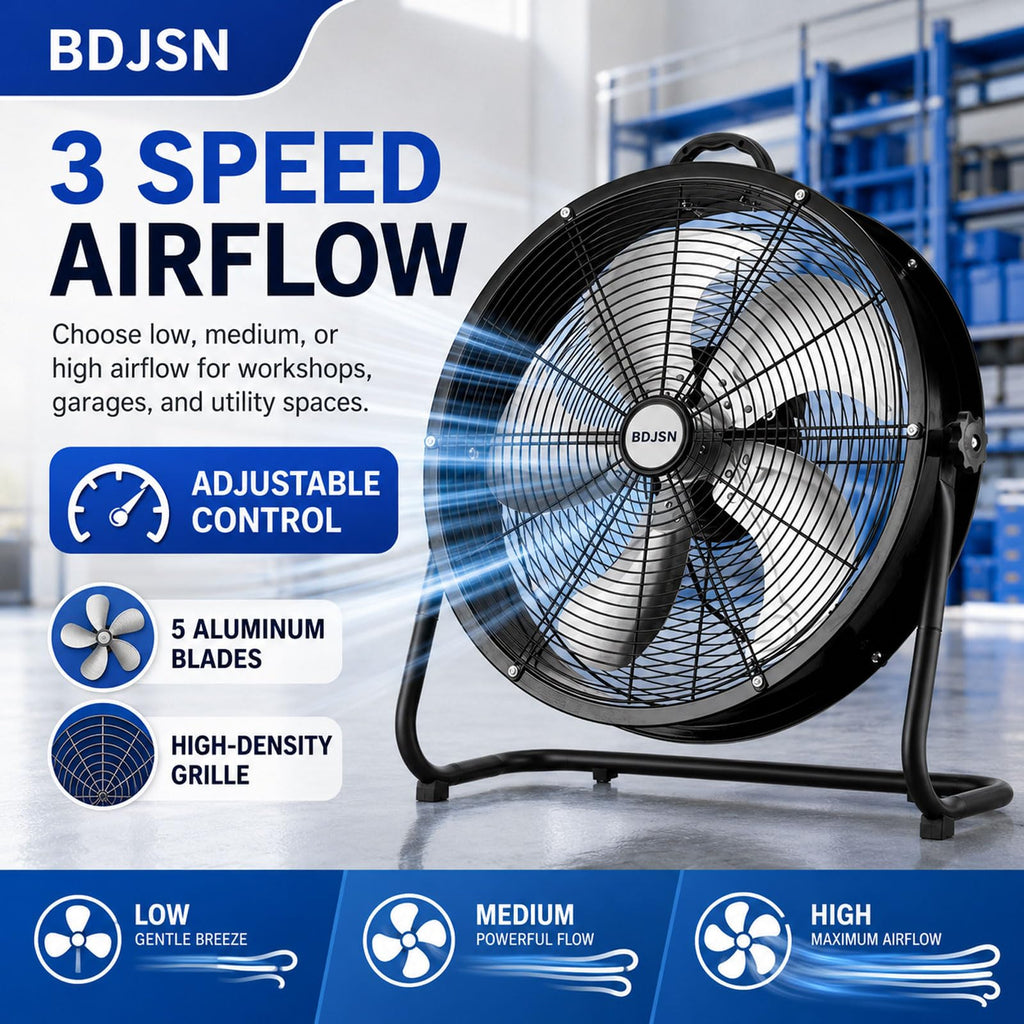 3-speed High Velocity Drum Fan with 5 Aluminium Blades D234147
