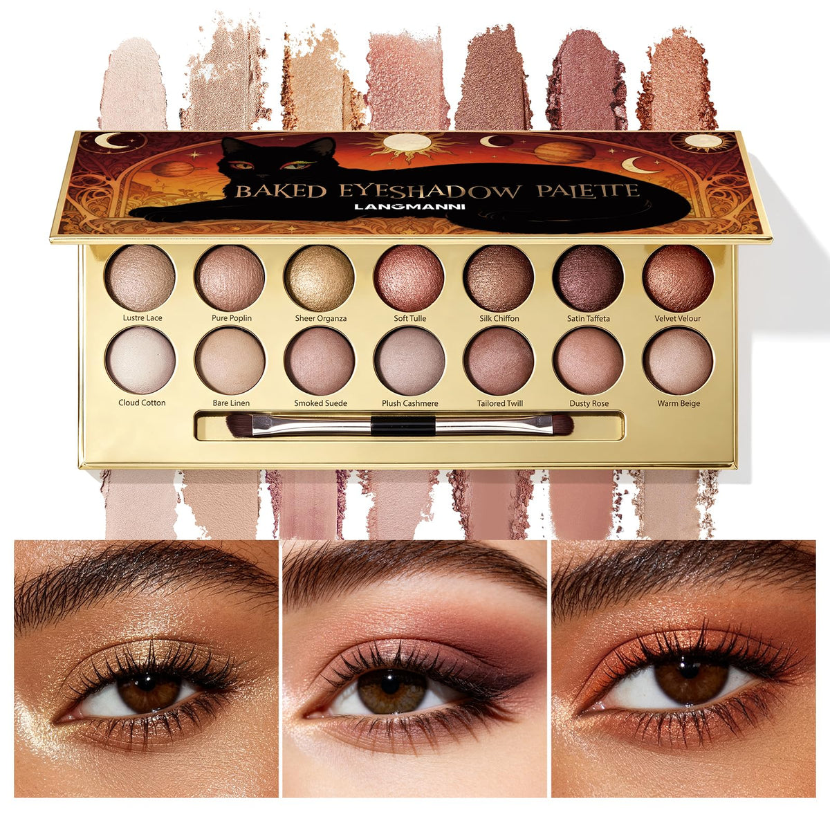 Baked Eyeshadow Palette, Matte & Shimmer Z7010