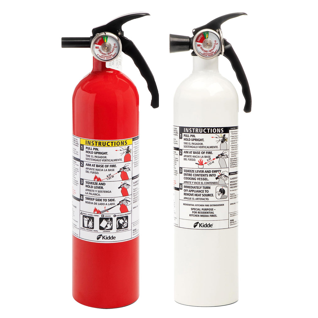 2 Pack Red Dry Chemical Fire Extinguisher with Mounting Bracket D3673