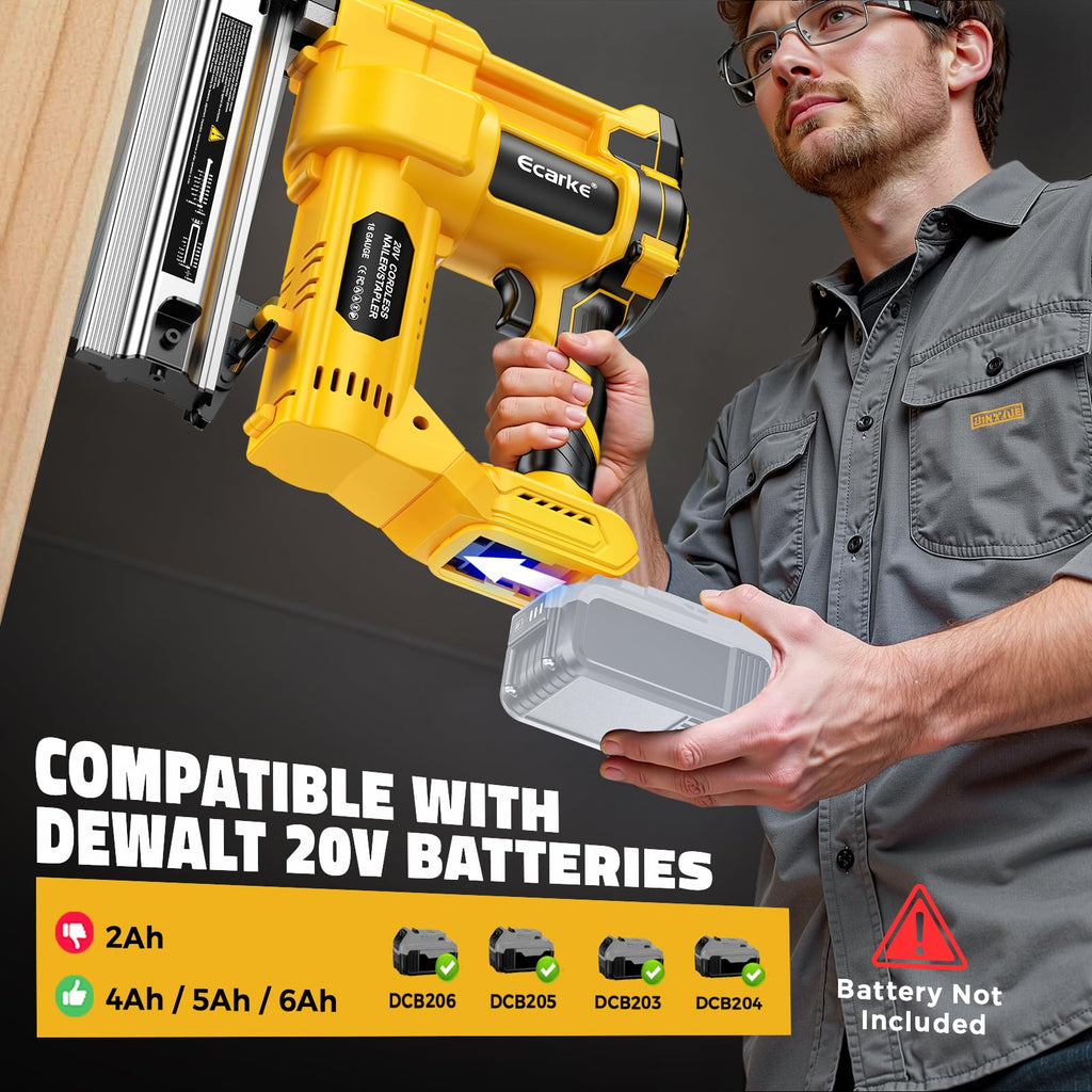 Cordless 2 in 1 Electric Nail Gun Staple Gun with 18GA Nails V66454