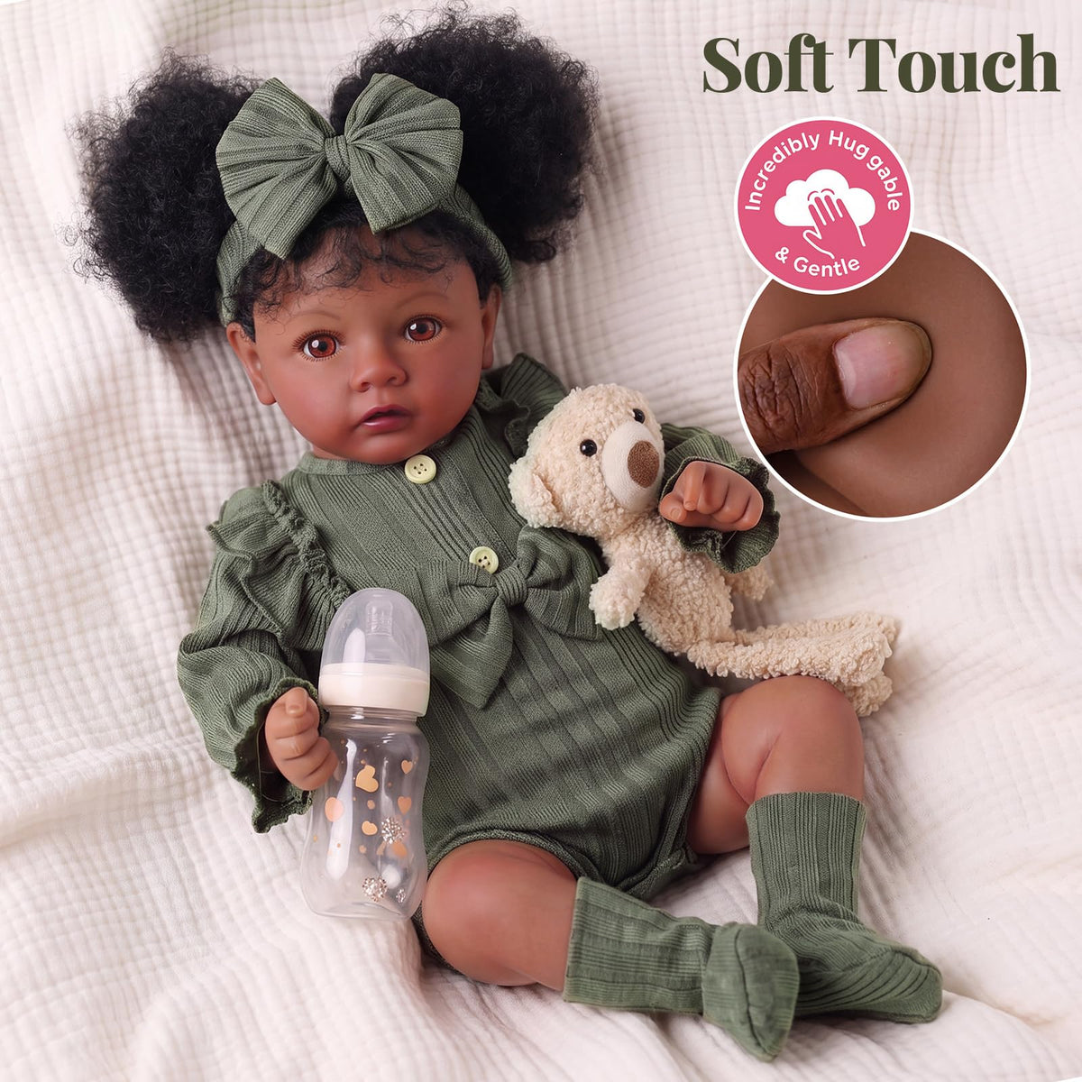 20 Inch Black Lifelike Baby Girl Doll O57031