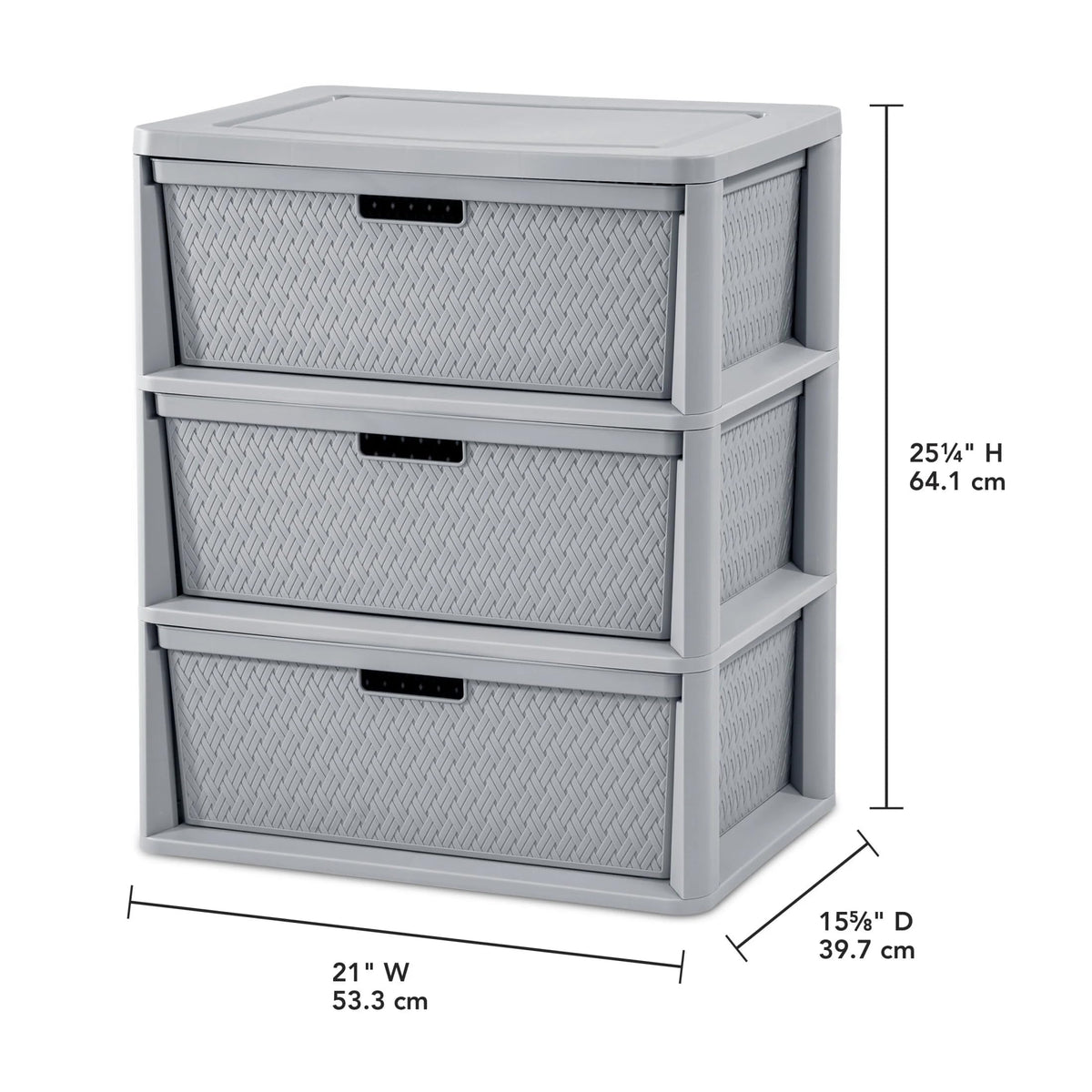 Gray 3 Drawer Storage Tower Y328