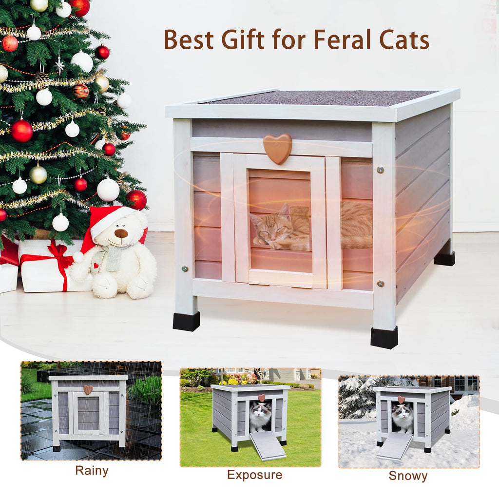Insulated Outdoor Cat House with Liner E168