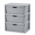 Gray 3 Drawer Storage Tower Y328
