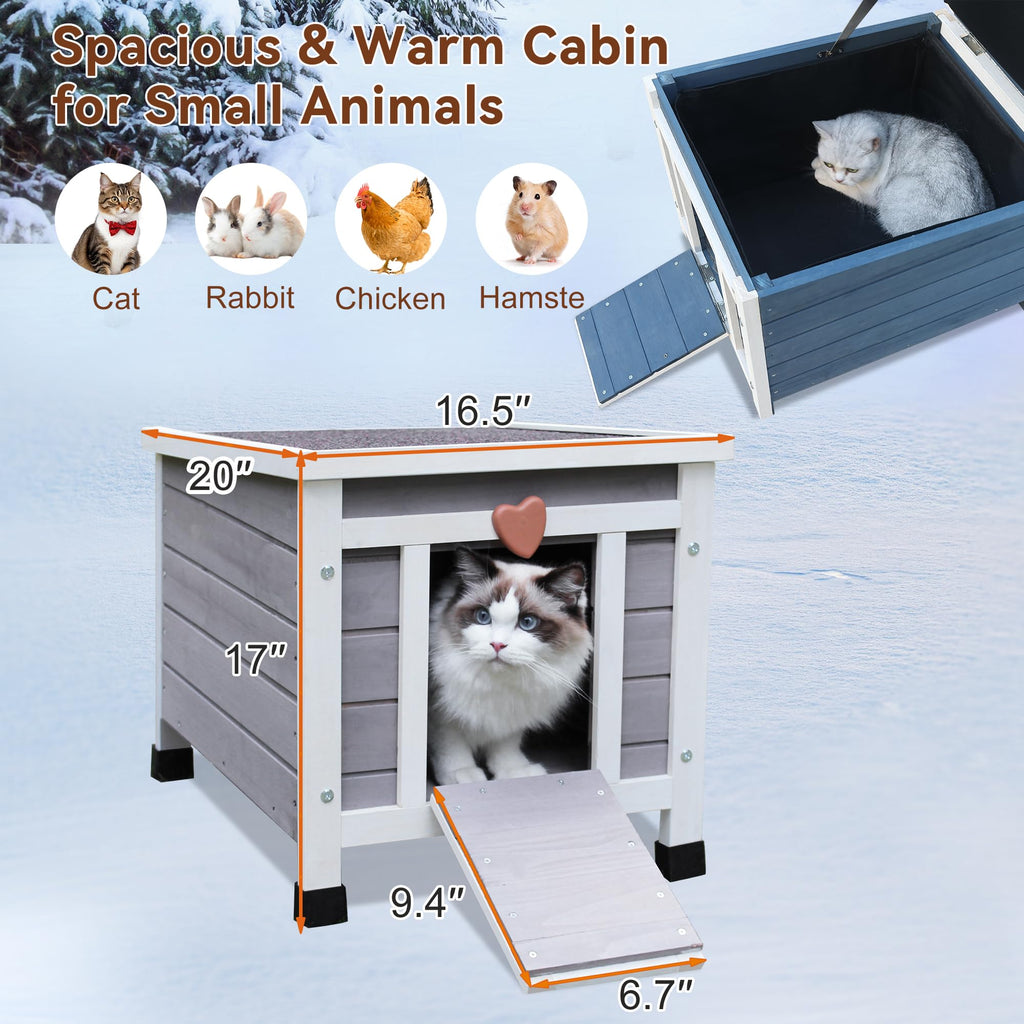 Insulated Outdoor Cat House with Liner E168