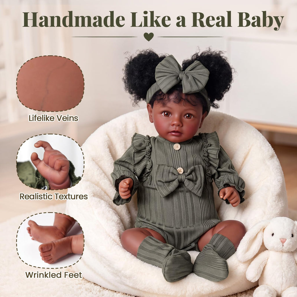 20 Inch Black Lifelike Baby Girl Doll O57031