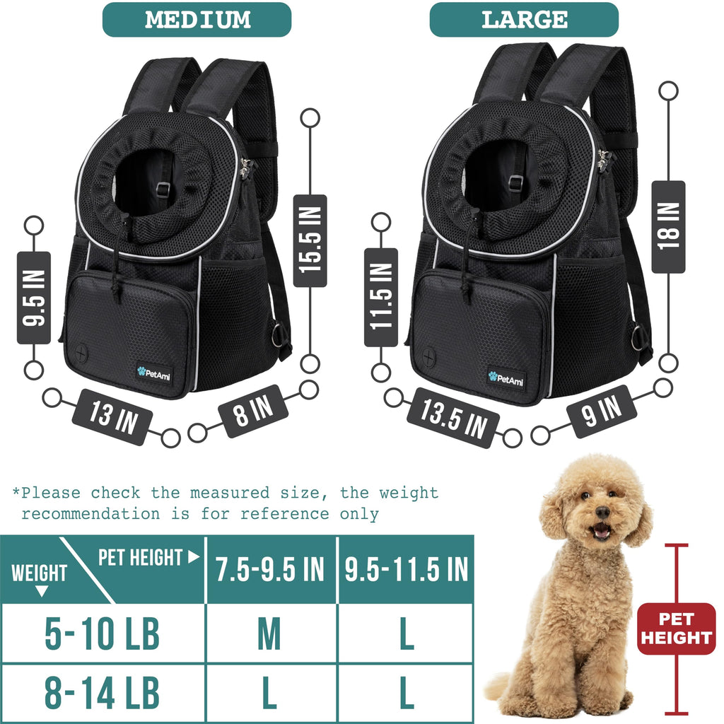 Adjustable Dog & Cat Carrier Backpack, Black Z3331