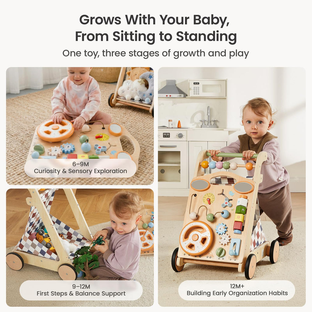 Wooden Baby Walker with Wheels O5000