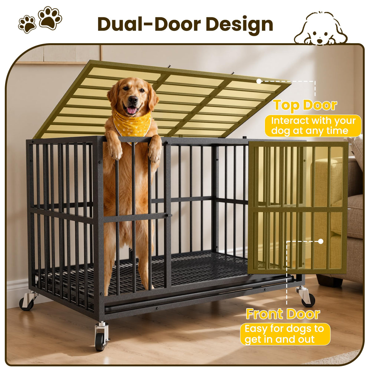 48 Inch Heavy Duty Black Dog Crate P995