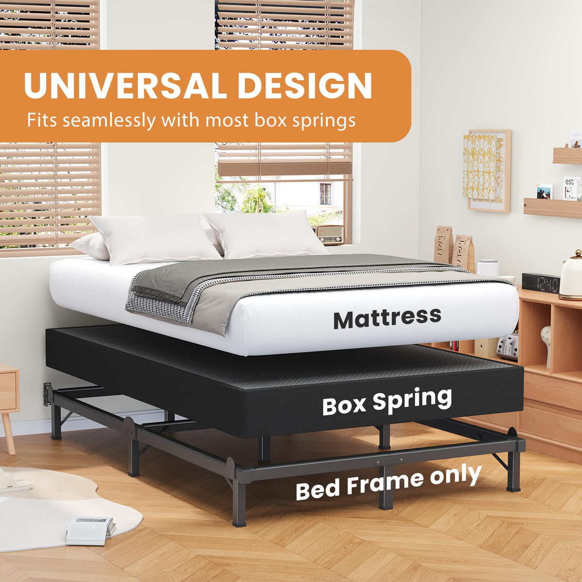 Queen 8 Inches Metal Bed Frame B8099