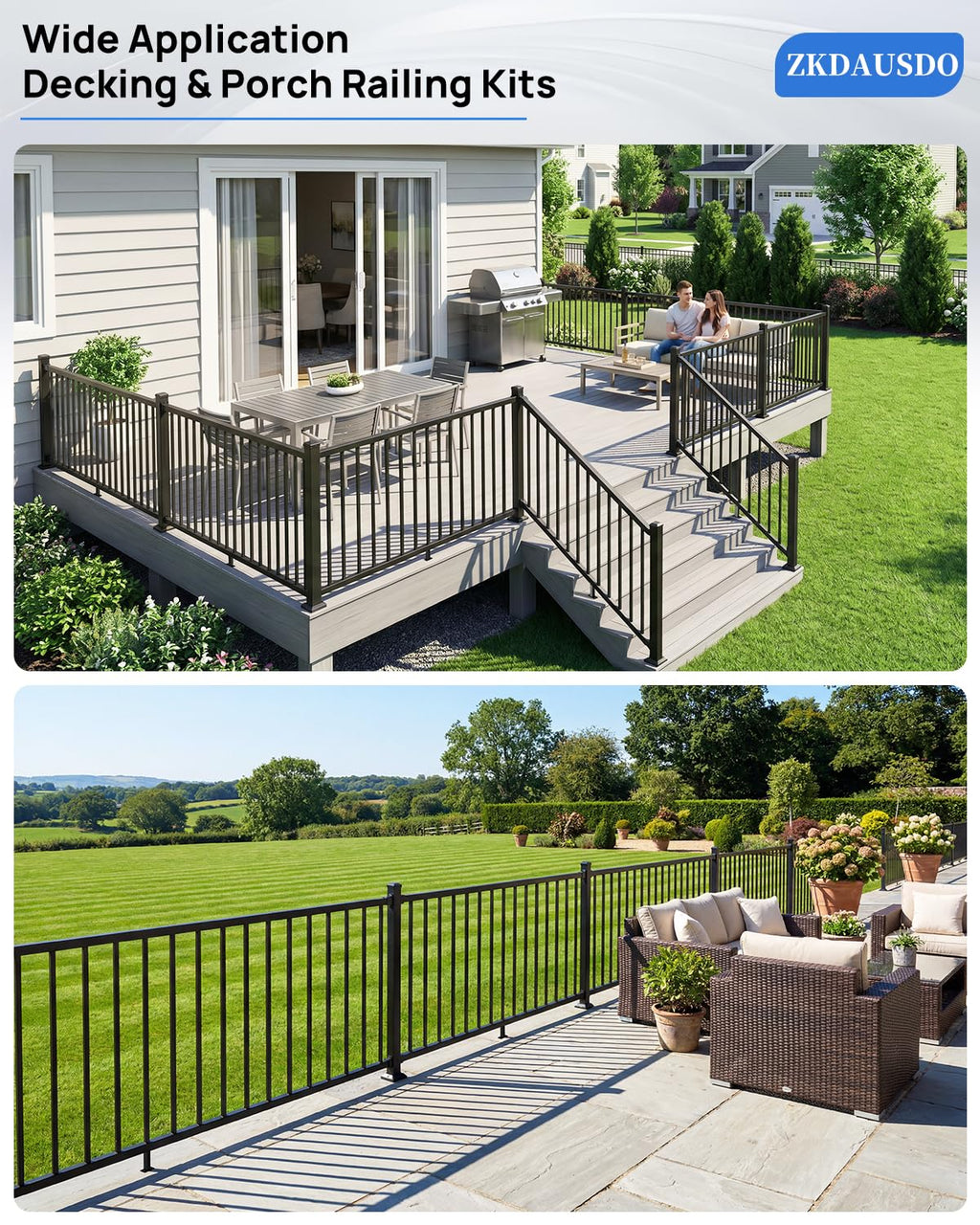 6 ft. W Aluminum Stair Railing Kit Q963