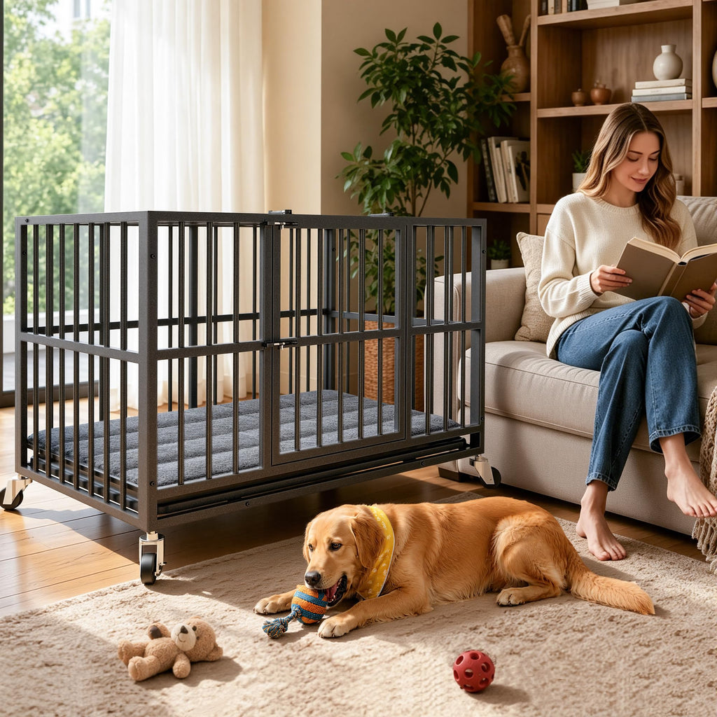 48 Inch Heavy Duty Black Dog Crate P995