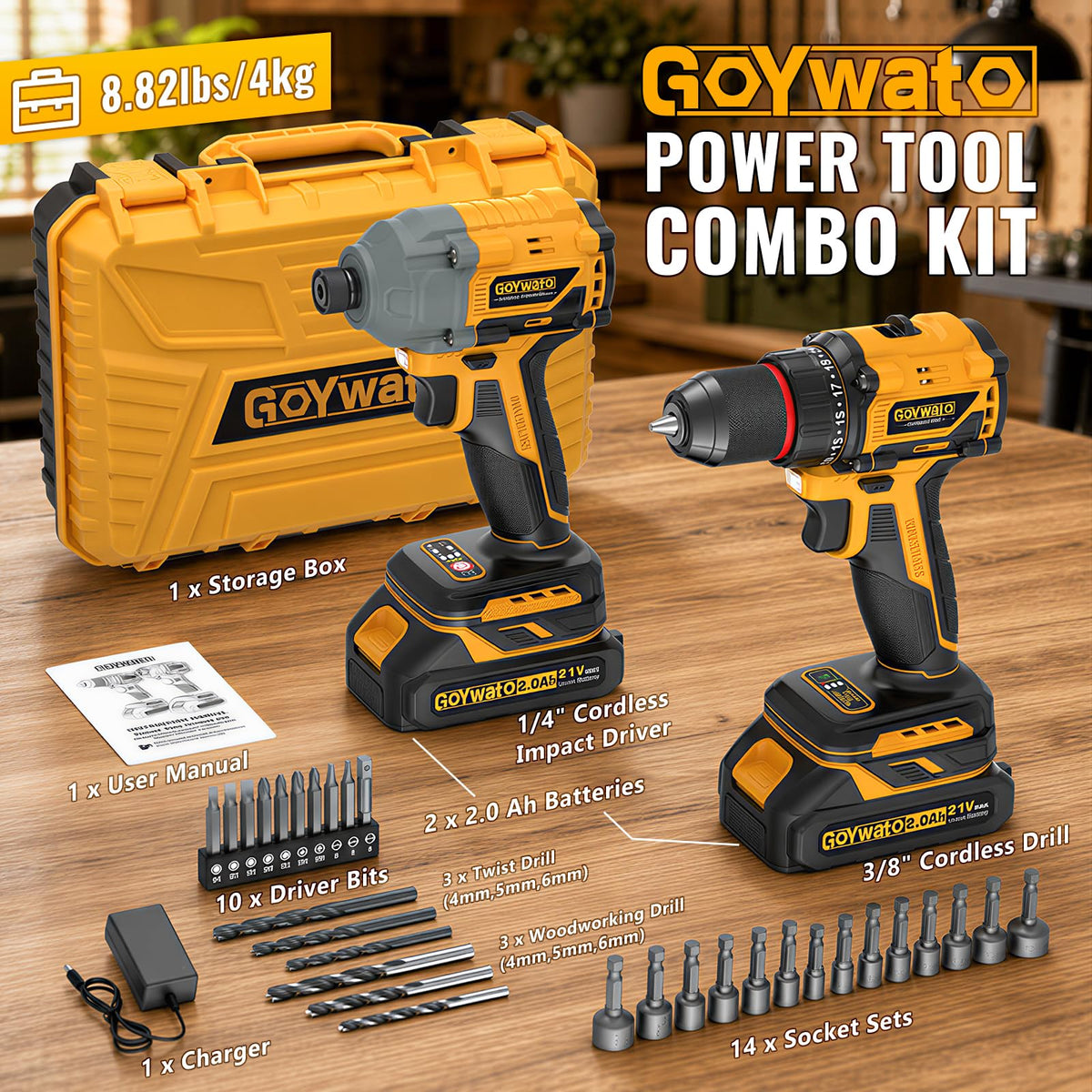 21V Brushless Cordless Drill & Impact Driver Combo Kit X408830