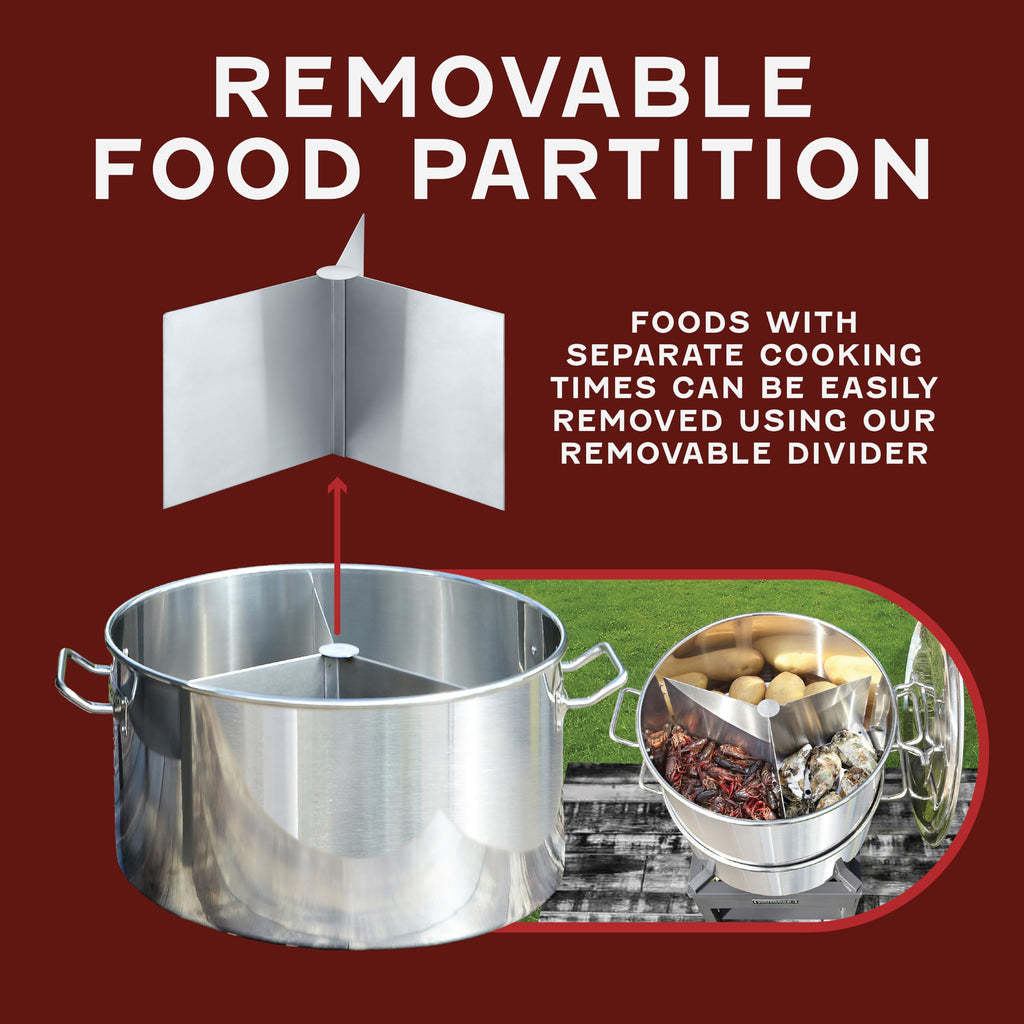 Extra Large Stainless Steel Stock Pot Steamer and Braiser Combo 40 QT T858680