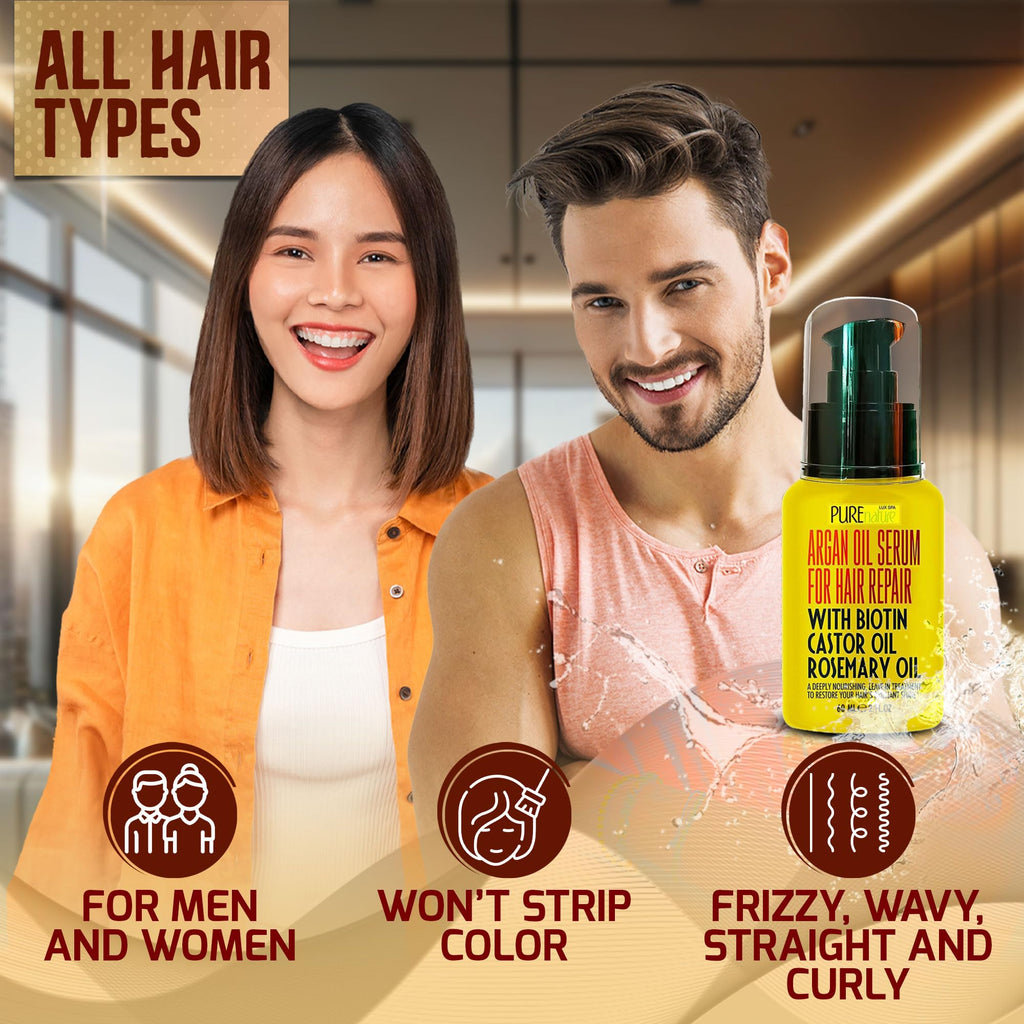 Coconut Shampoo and Conditioner Set and Moroccan Argan Oil Mask and Hair Serum U9839