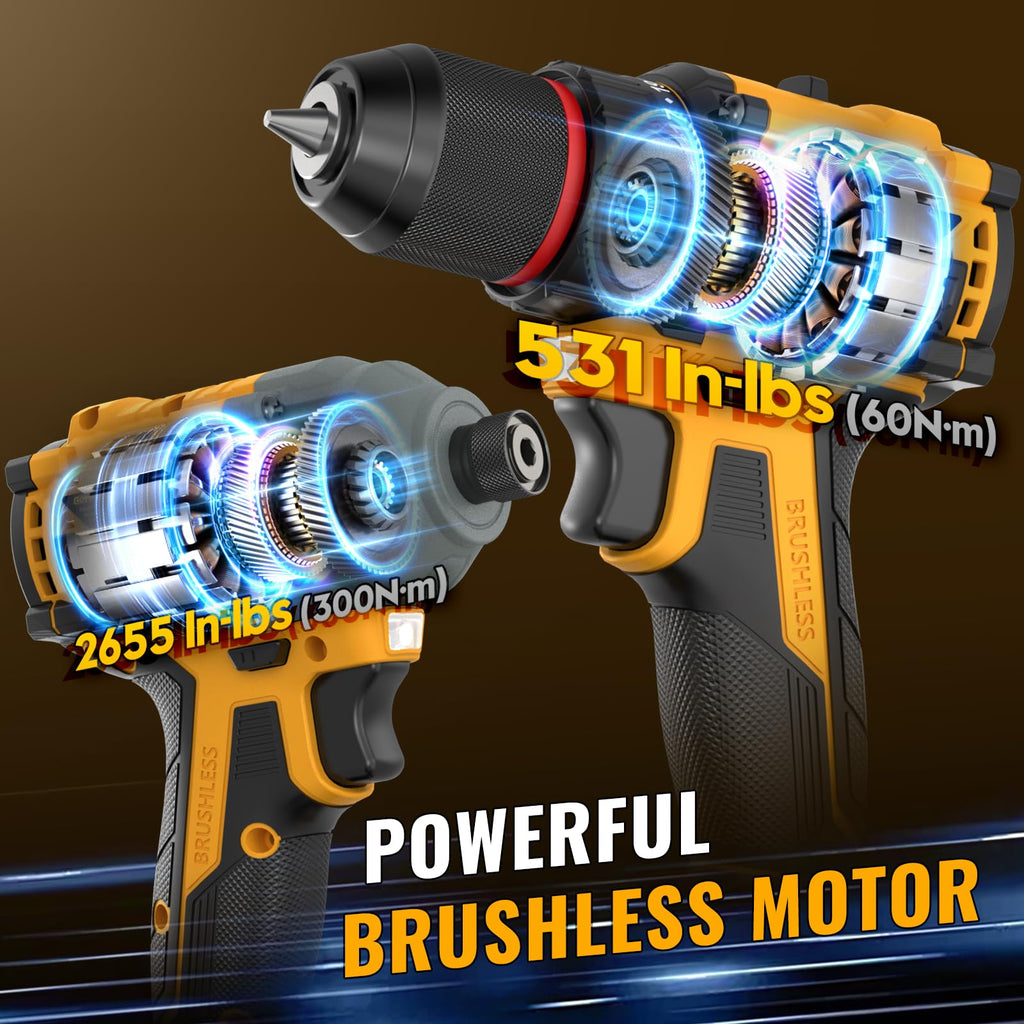 21V Brushless Cordless Drill & Impact Driver Combo Kit X408830