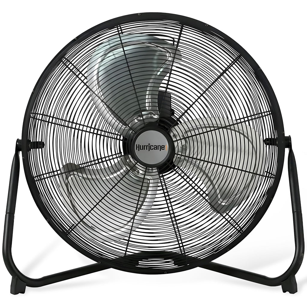 High Velocity Metal Blade Floor Fan, 3 Speeds, Black, 20in P7598