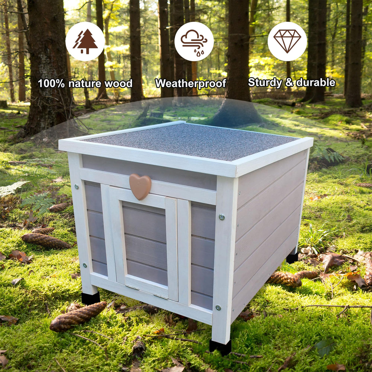 Insulated Outdoor Cat House with Liner E168