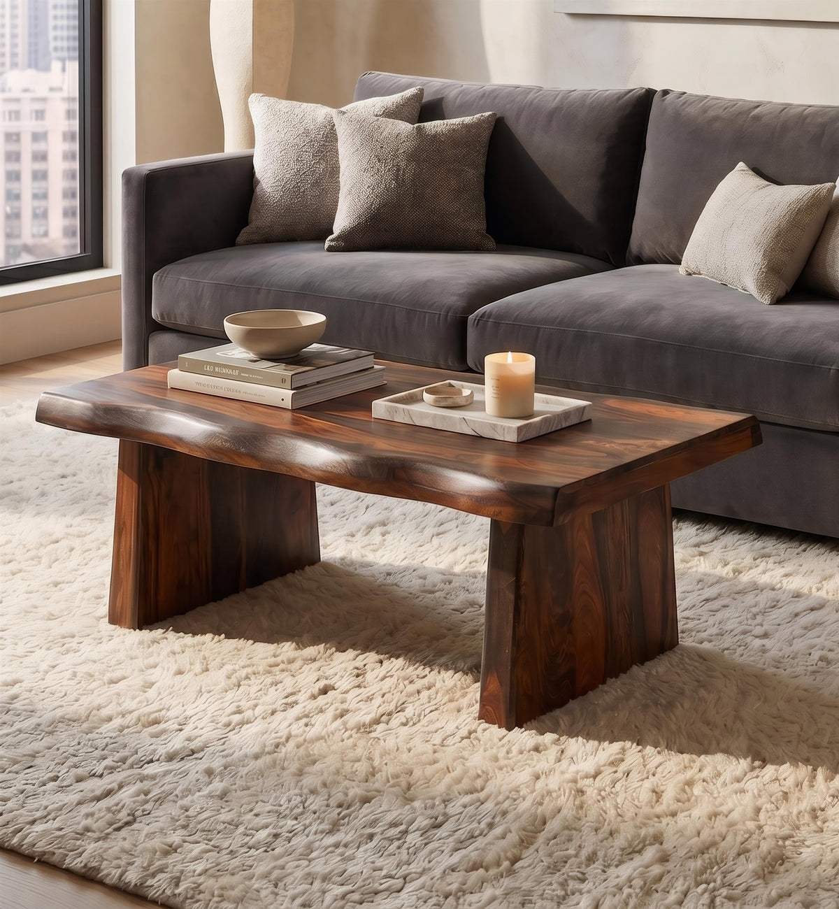 Live Edge Solid Wood Coffee Table T58676