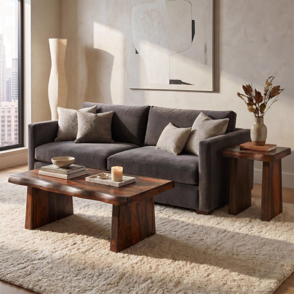 Live Edge Solid Wood Coffee Table T58676