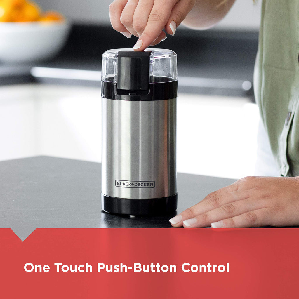 One-Touch Coffee & Spice Grinder with Stainless Steel Blades O239037