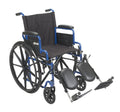 Blue Streak Foldable Wheelchair with Leg Rests M4958