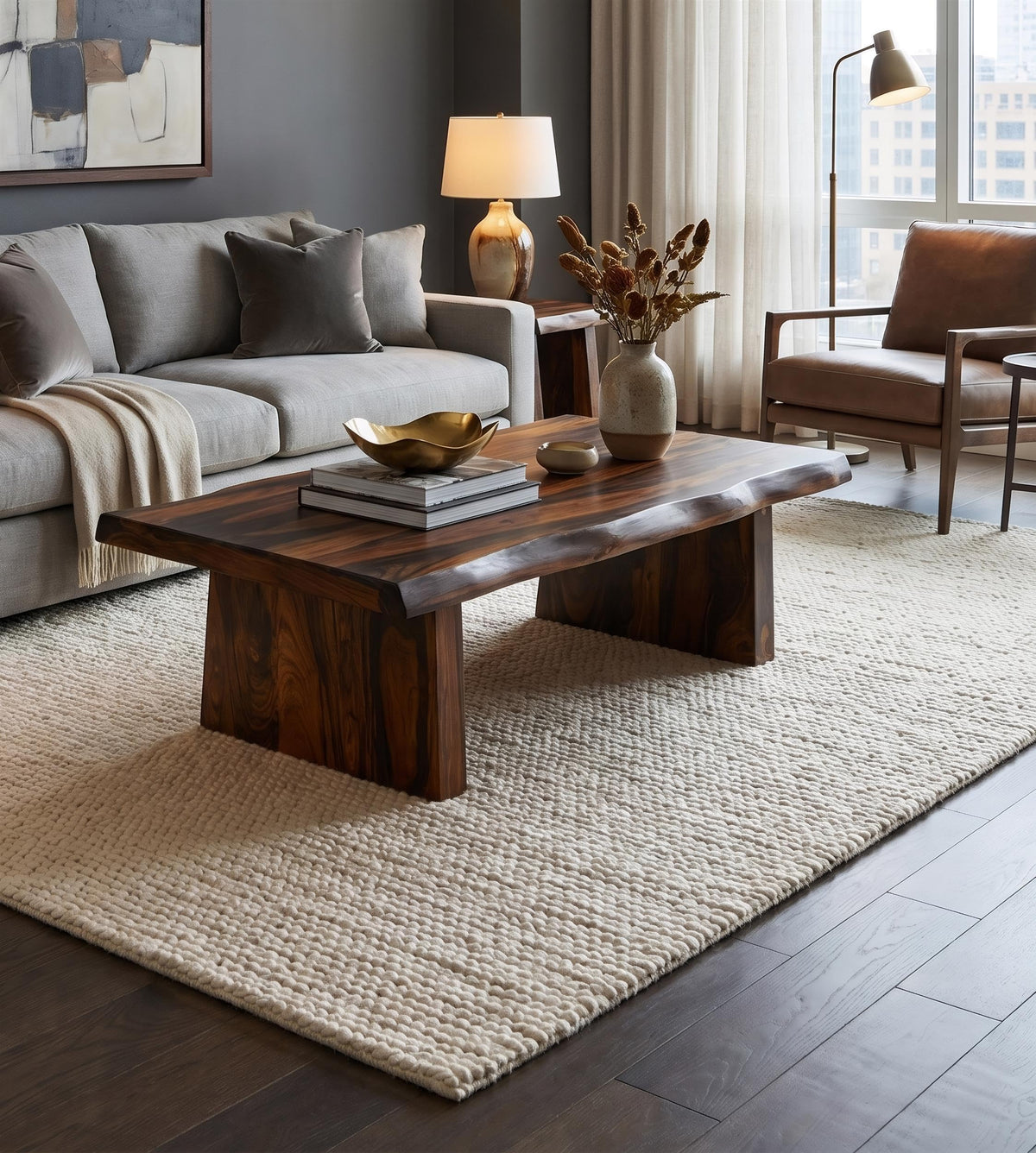 Live Edge Solid Wood Coffee Table T58676