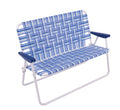 Blue/White Double-Wide Folding Web Lawn Chair X26274