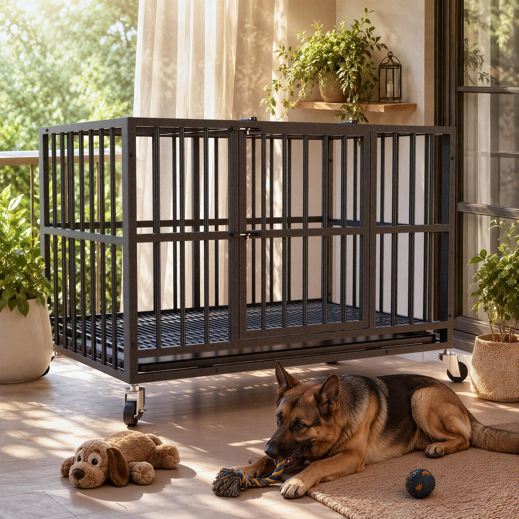 48 Inch Heavy Duty Black Dog Crate P995