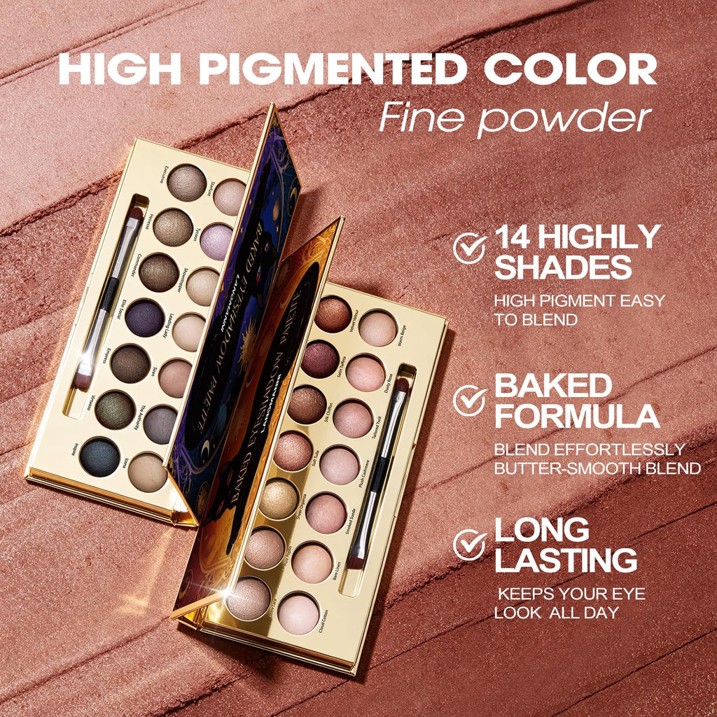 Baked Eyeshadow Palette, Matte & Shimmer Z7010