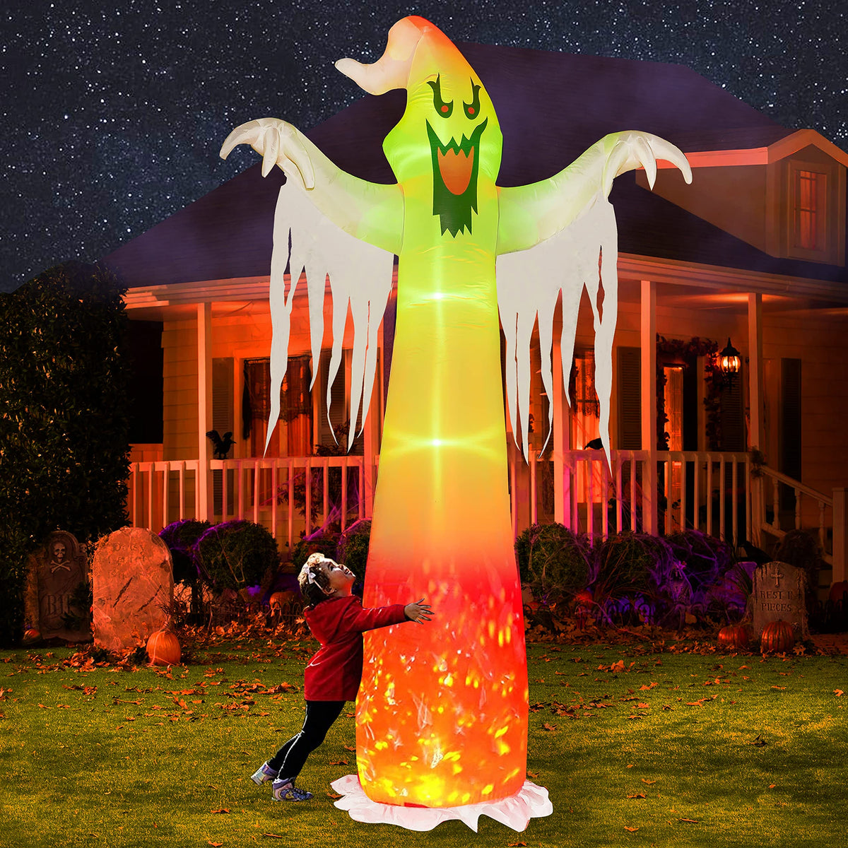 9 FT Halloween Inflatables with Built-in LED Lights B122405